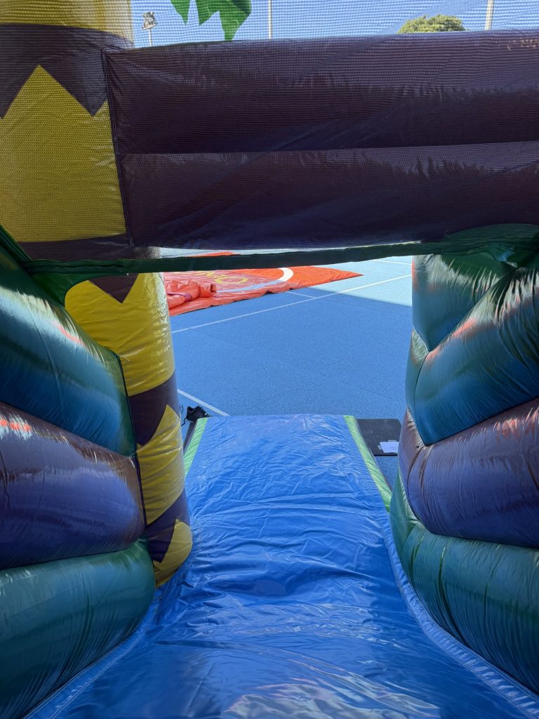 Aire de jeu gonflable thème jungle Safari disponible à la location