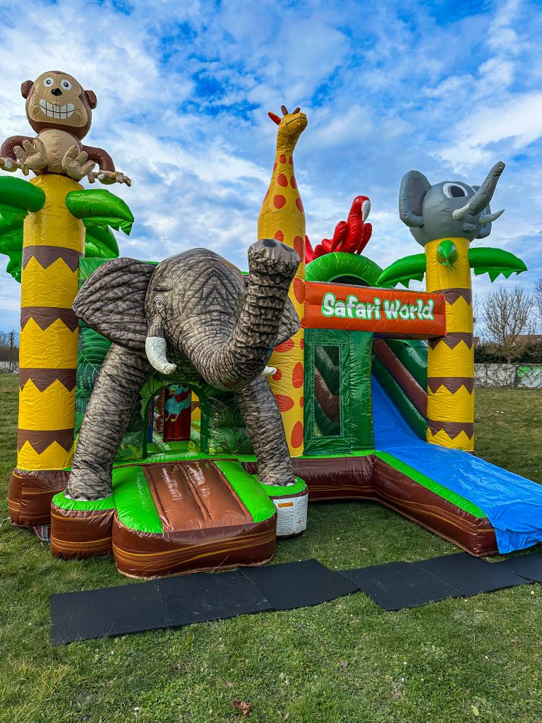 Château gonflable Safari World en location à Savigny-le-Temple pour anniversaires et événements